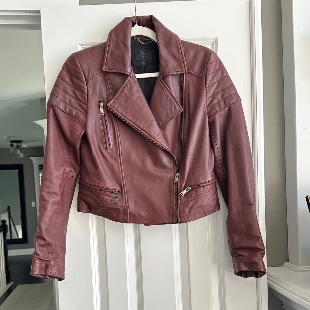 Banana Republic Dark Red Leather Jacket